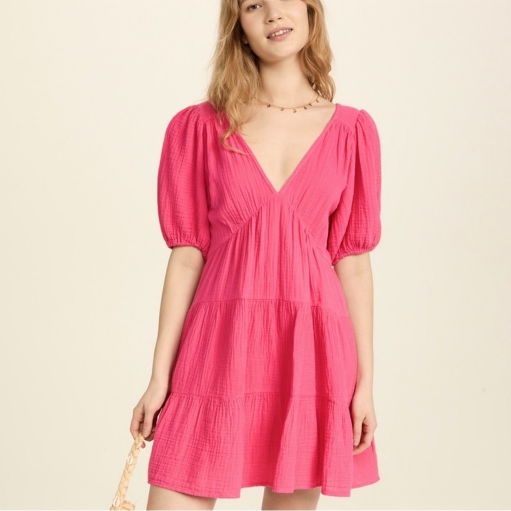 XIRENA Nissa Tiered Puff Sleeve Minidress Sz S - Picture 8 of 14